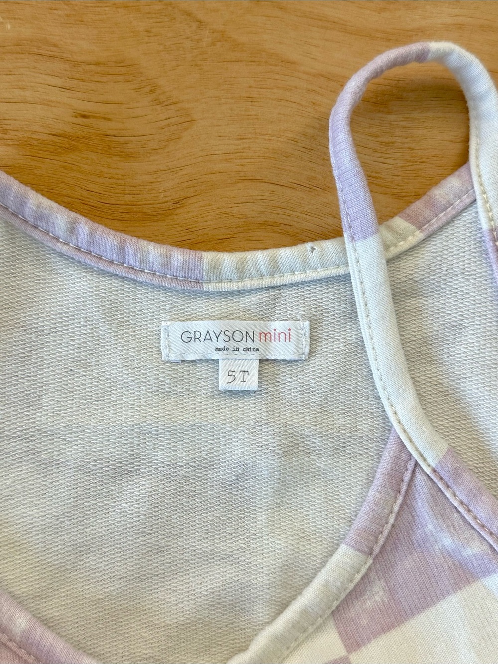 Grayson Mini Girls 5T Lavender White Checkered Tiered Tank Dress - Picture 6 of 8